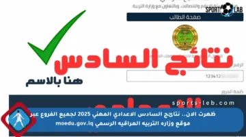 ظهرت الآن.. نتائج السادس الإعدادي المهني 2025 لجميع الفروع عبر موقع وزارة التربية العراقية الرسمي moedu.gov.iq